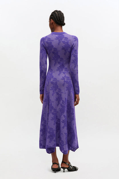 Purple Sheer Flower Dress