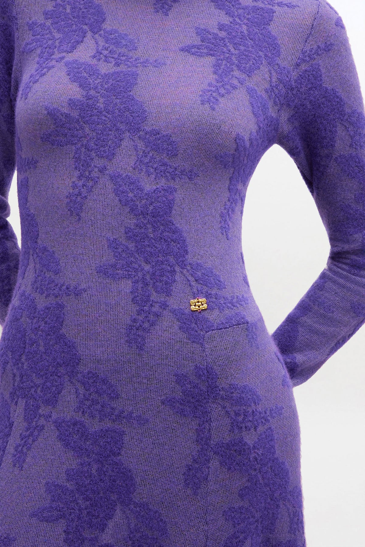 Purple Sheer Flower Dress