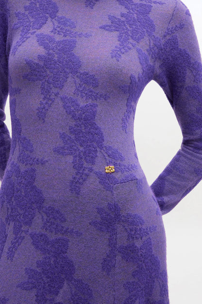 Purple Sheer Flower Dress
