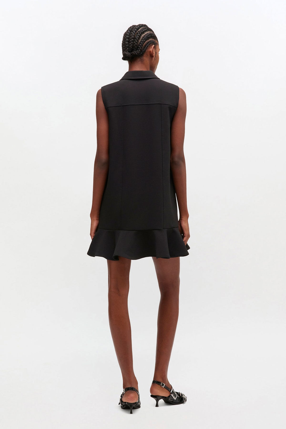 Black Twill Suiting Mini Dress