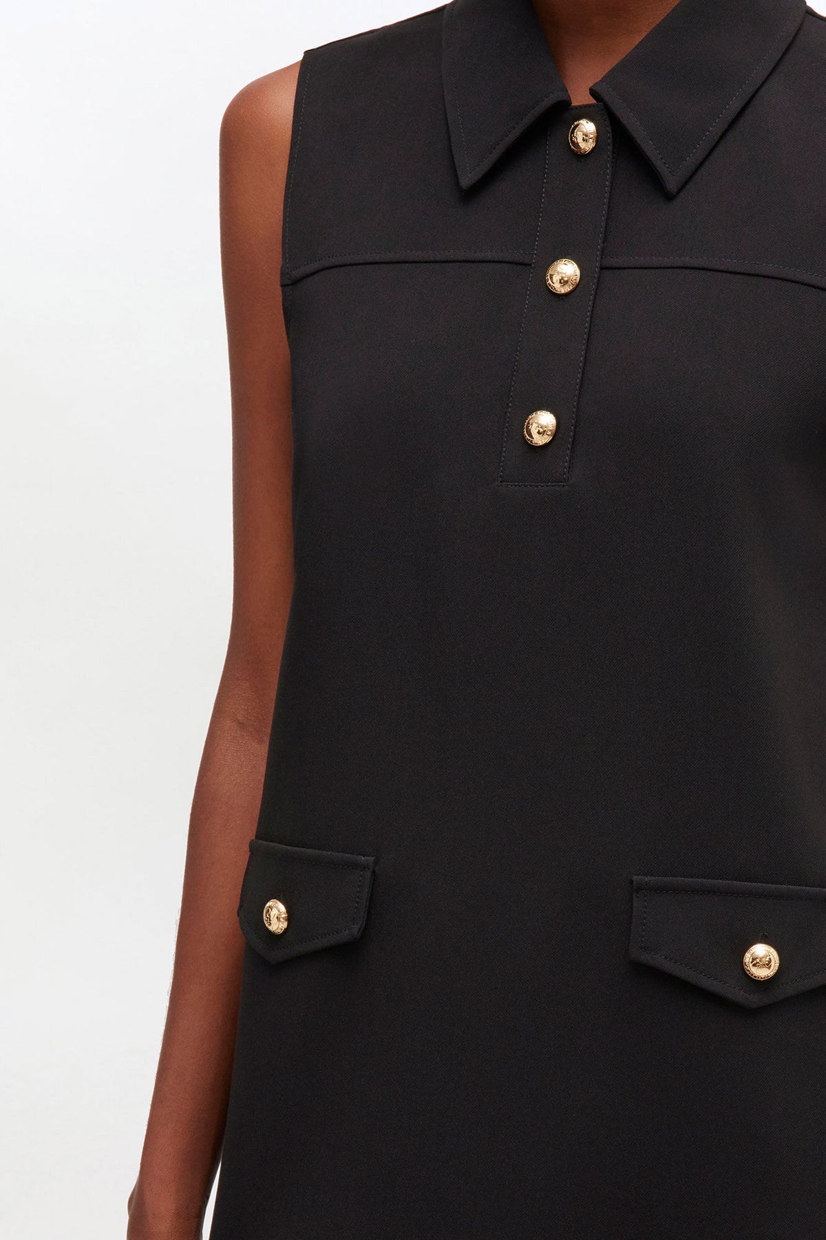 Black Twill Suiting Mini Dress