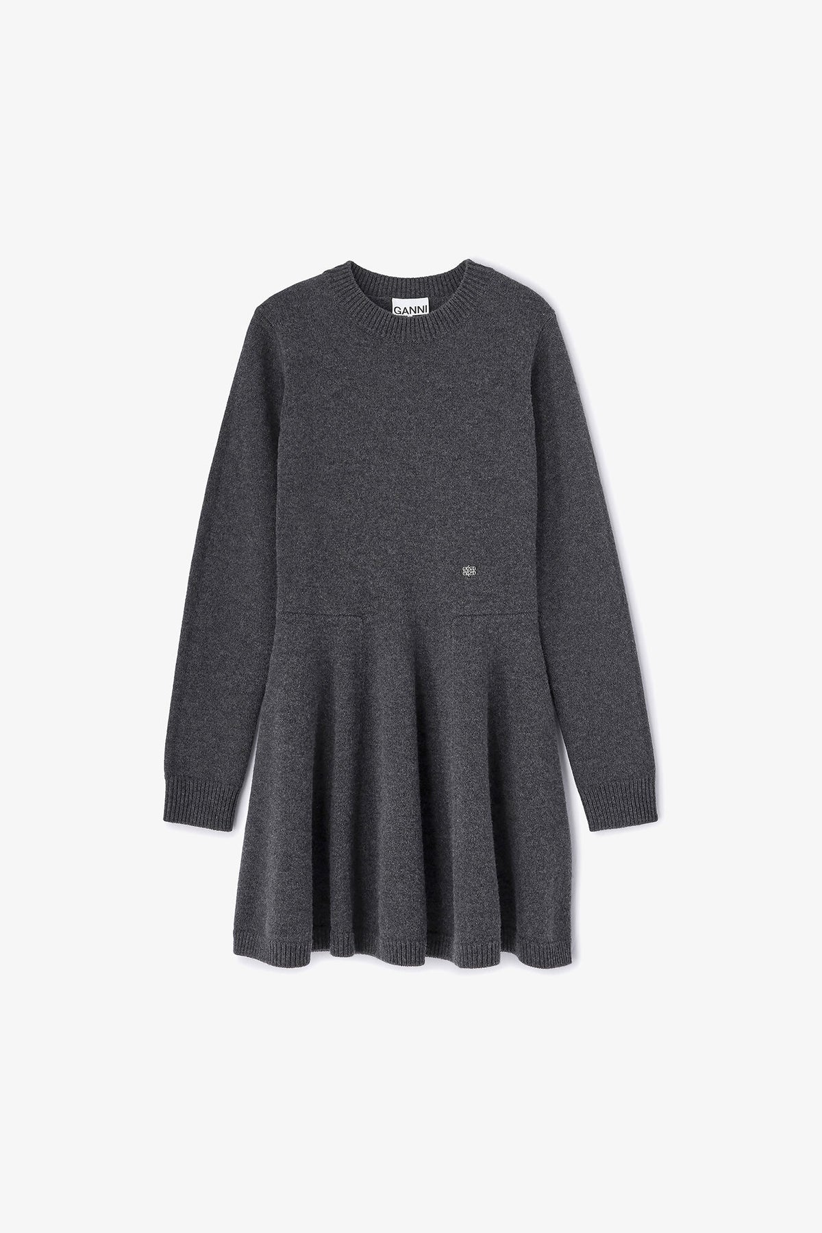 Grey Wool Mini Dress