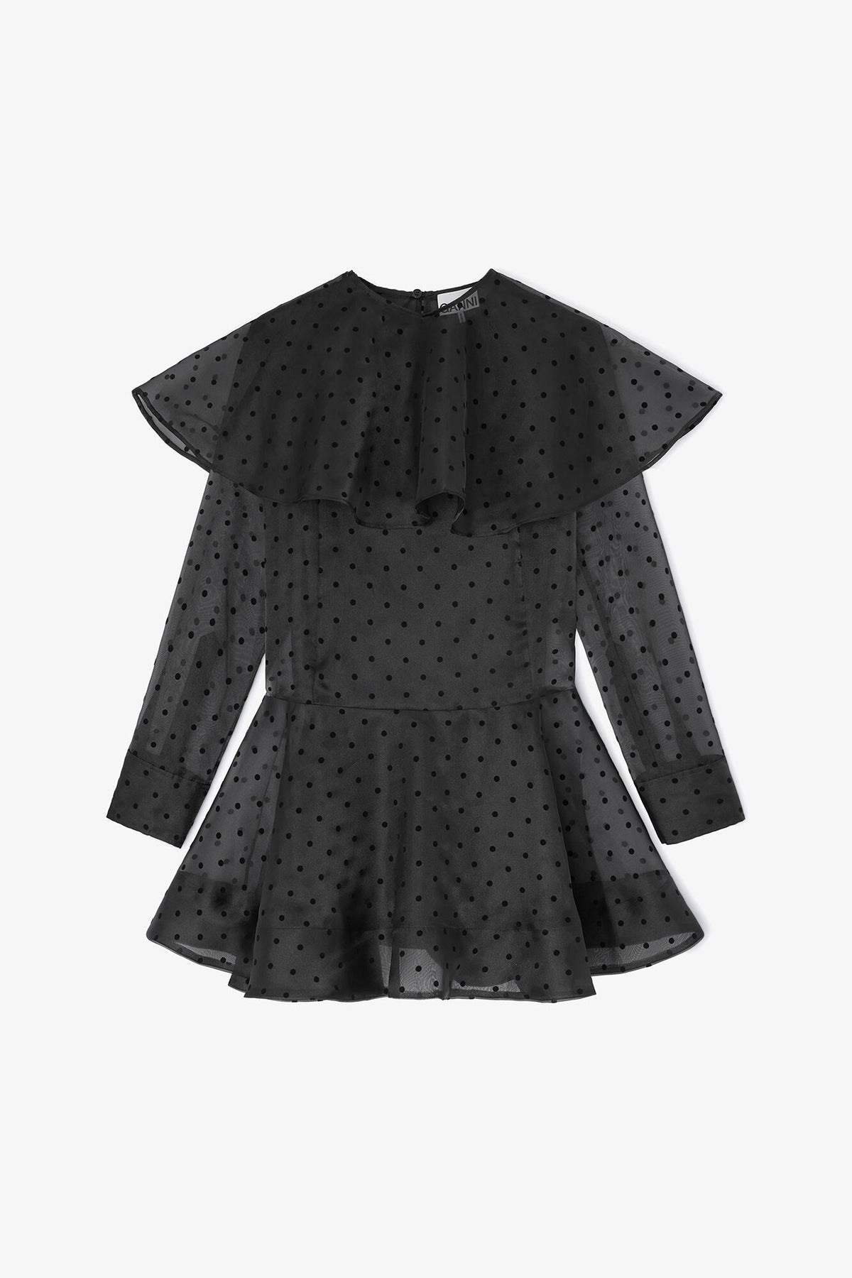 Black Organza Circle Collar Dress