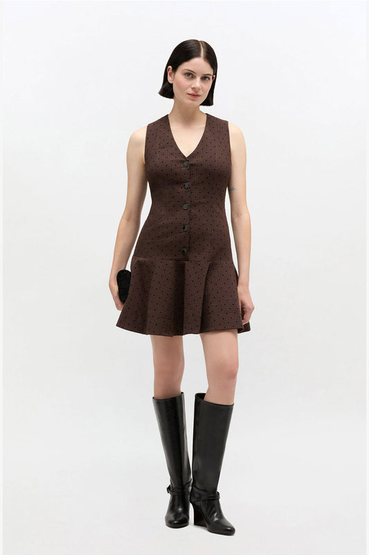 Flock Check Suiting Dress