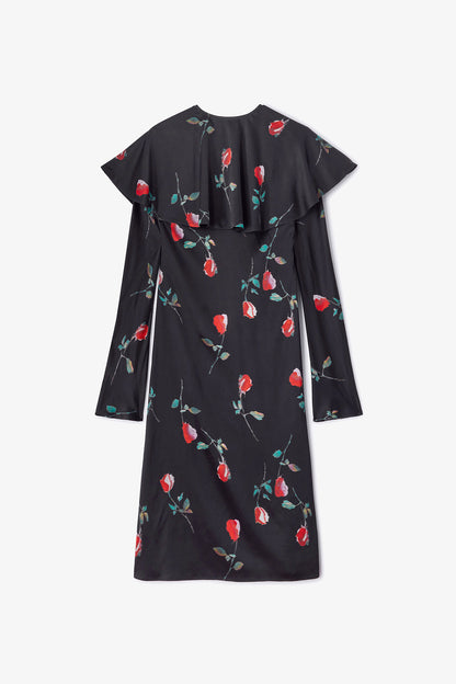 Printed Circle Collar Midi Dress