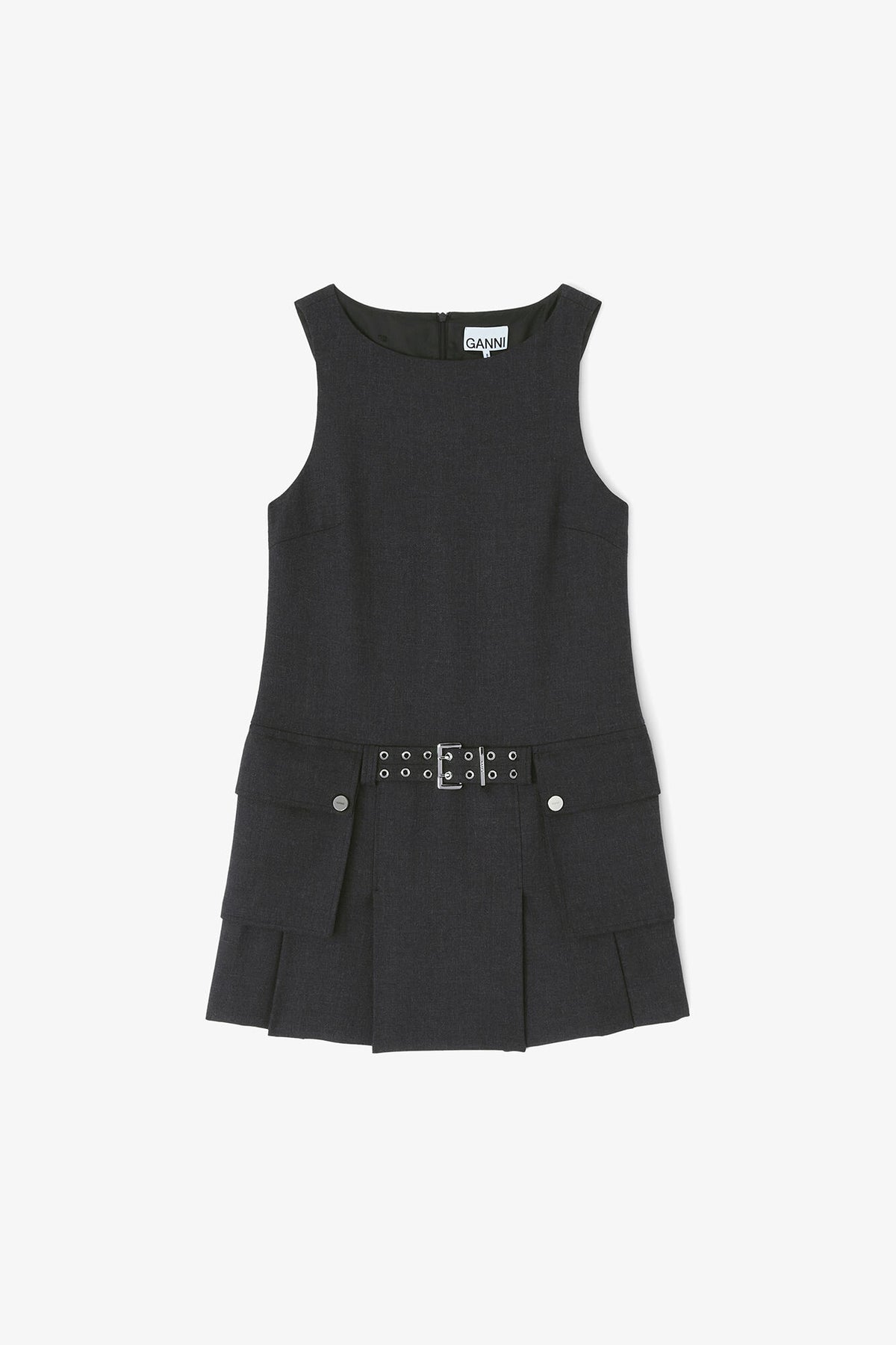 Grey Wool Mini Dress