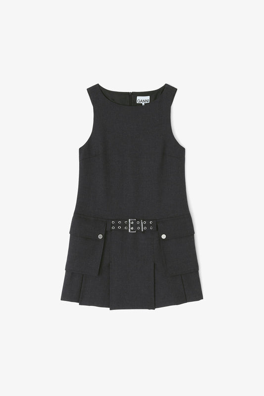 Grey Wool Mini Dress