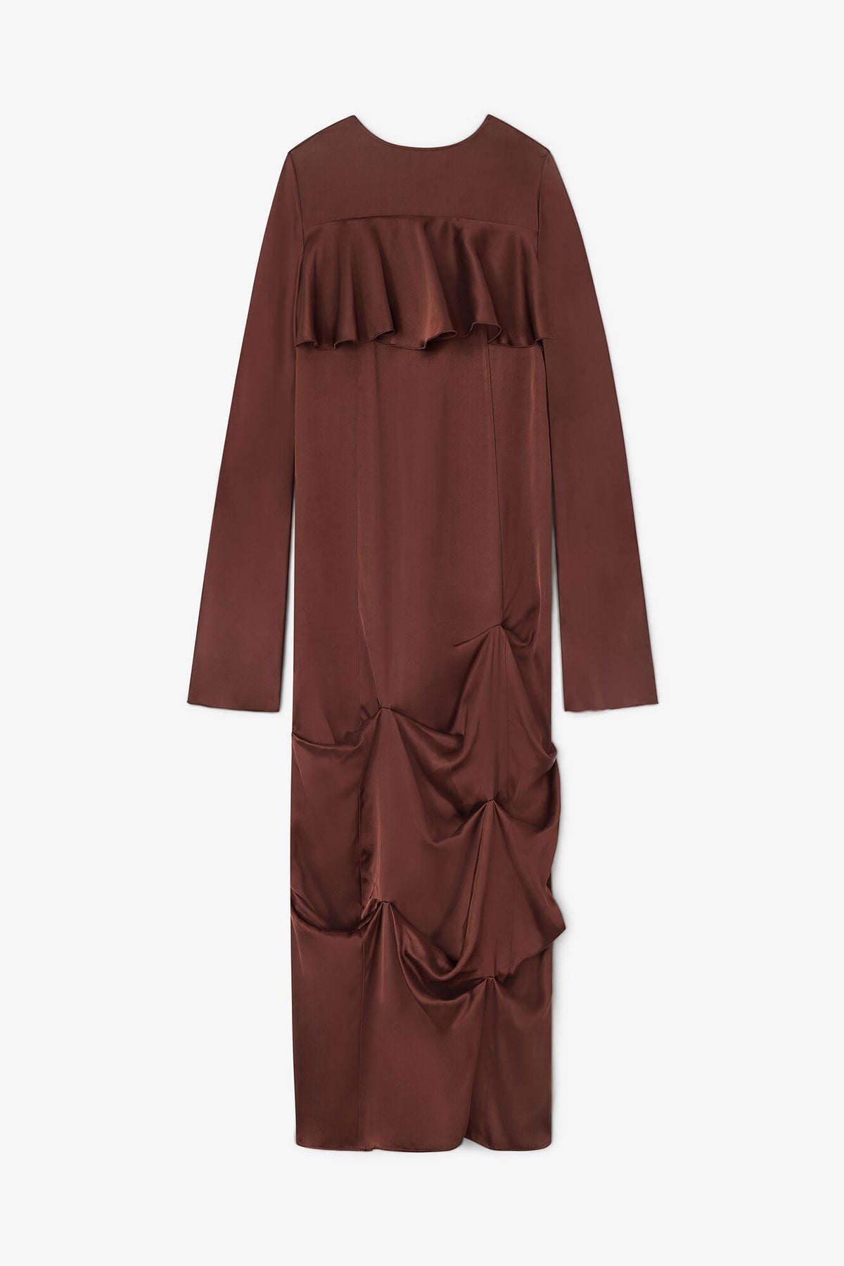 Brown Ruffle Dress