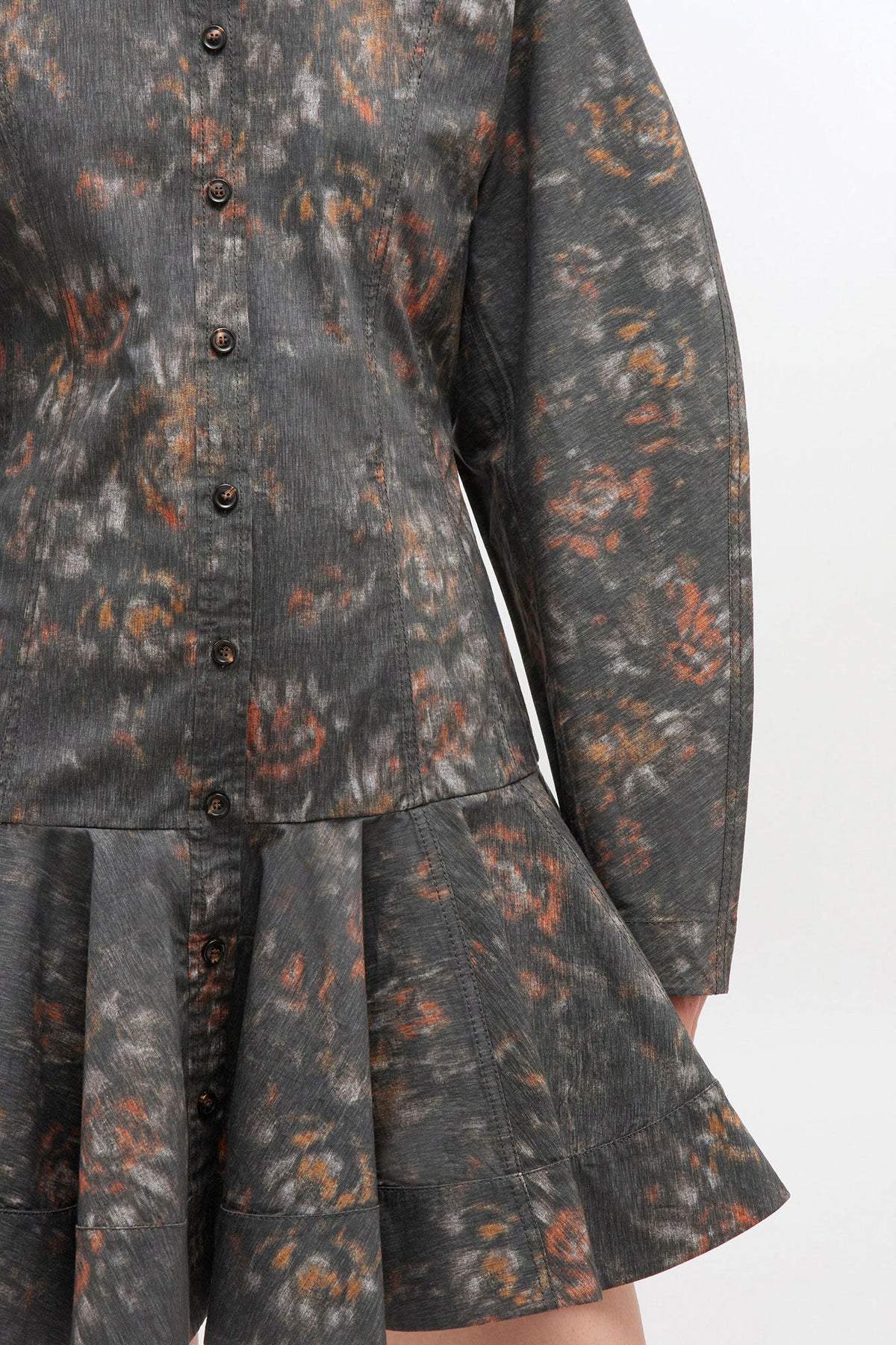 Black Floral Shirt Dress