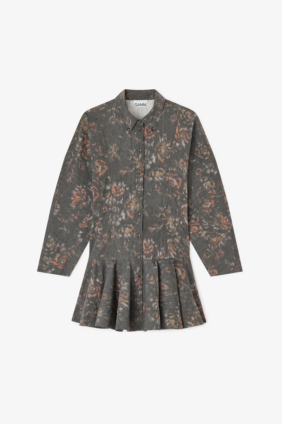 Black Floral Shirt Dress