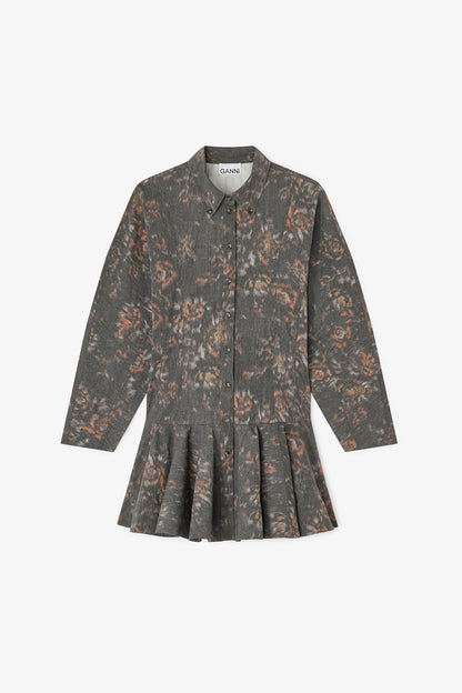 Black Floral Shirt Dress