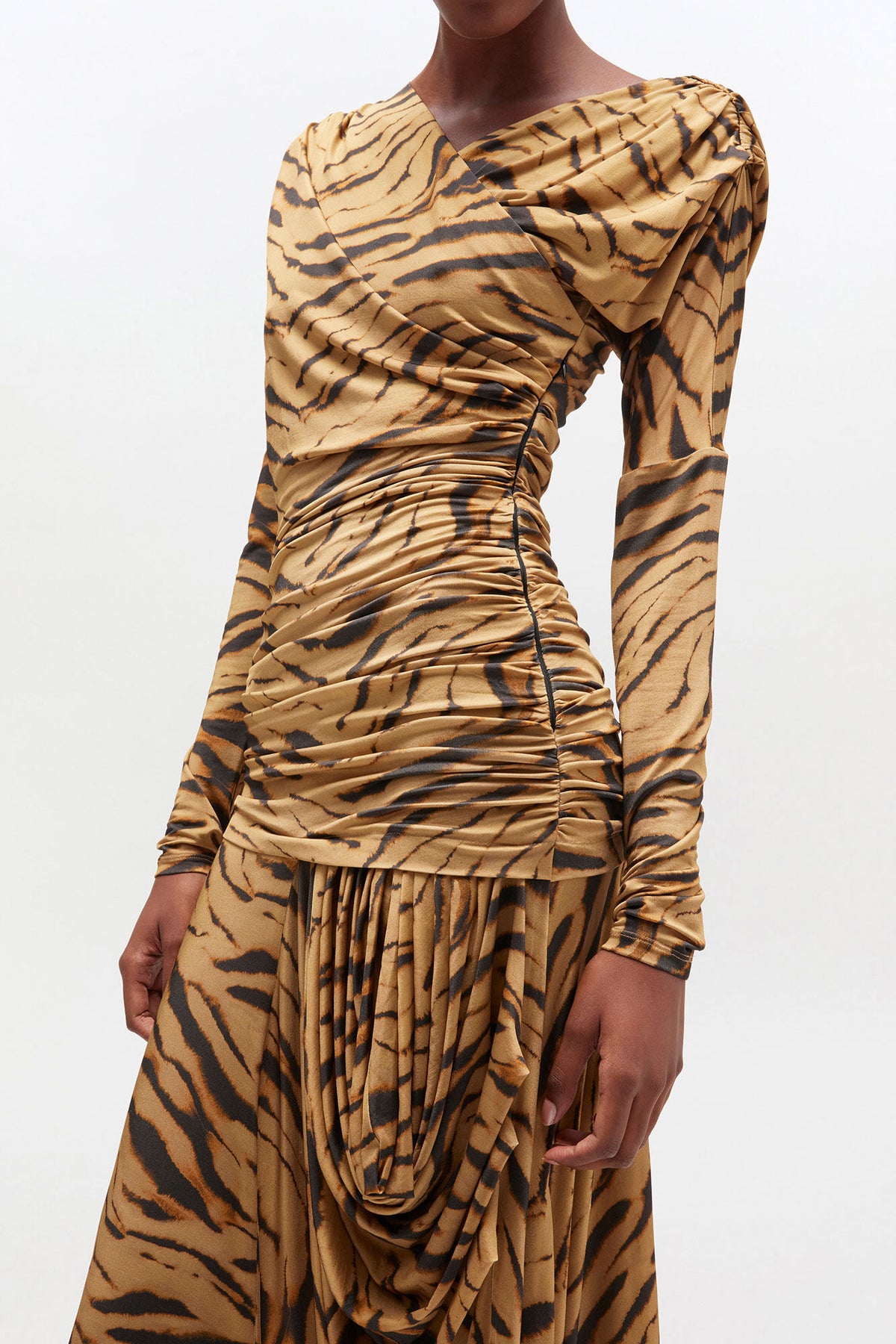 Zebra Print Ruched Dress