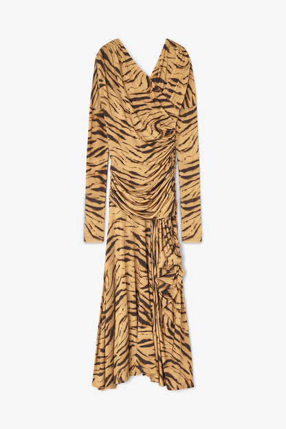 Zebra Print Ruched Dress