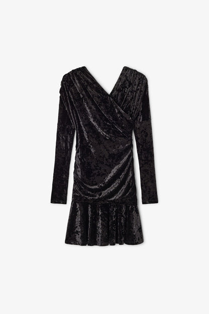 Black Ruched Mini Dress
