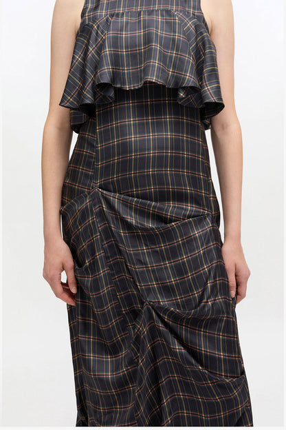 Check Ruffle Dress