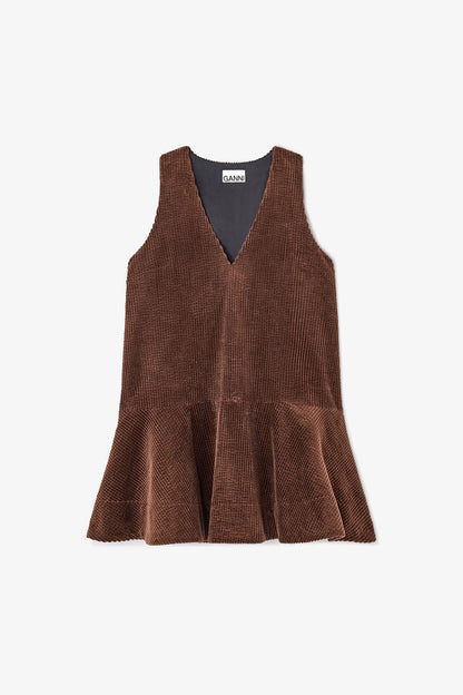 Brown Corduroy Mini Dress