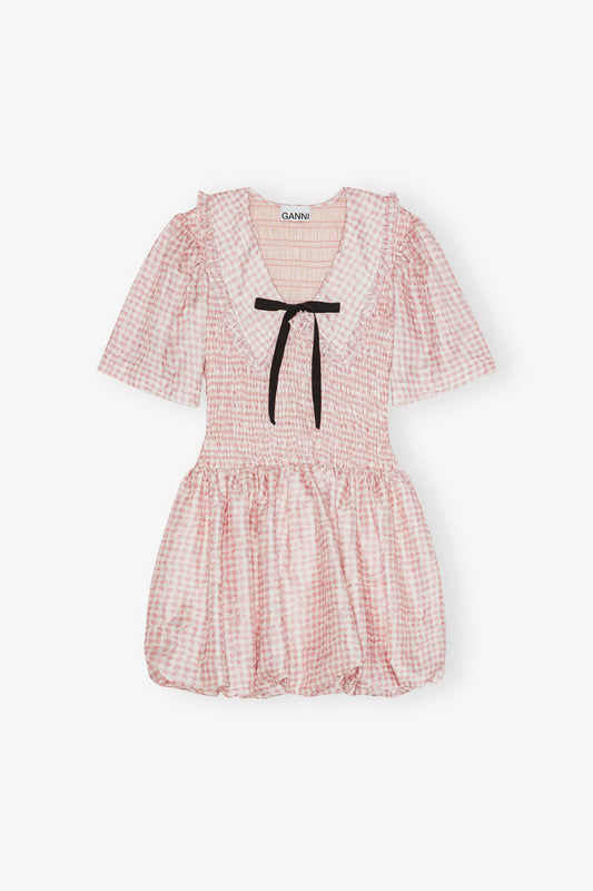 Pink Check Smock Dress