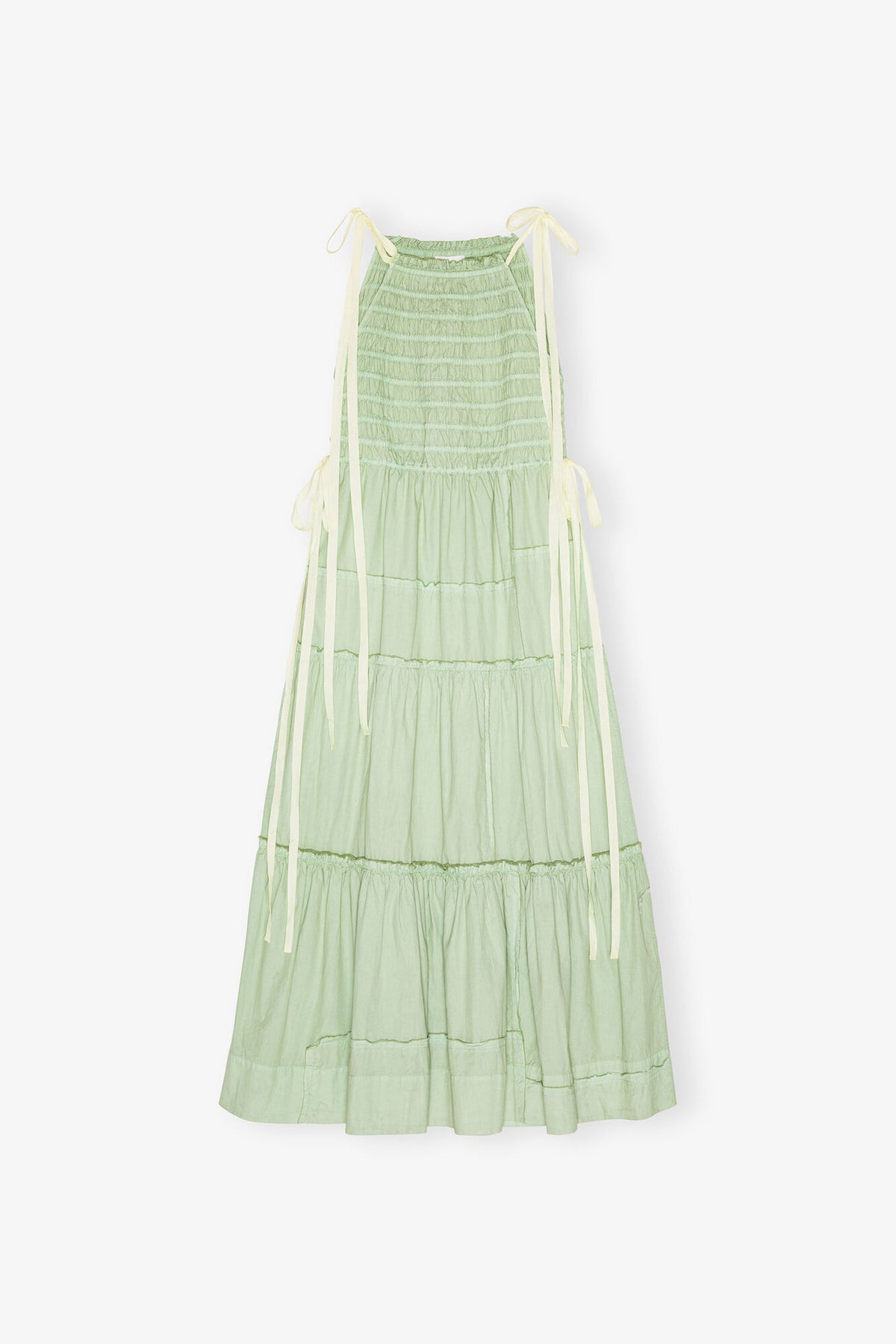 Light Green Smocked Tiered Dress