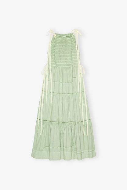 Light Green Smocked Tiered Dress