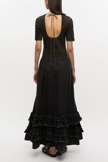 Black Washed Smock Dress