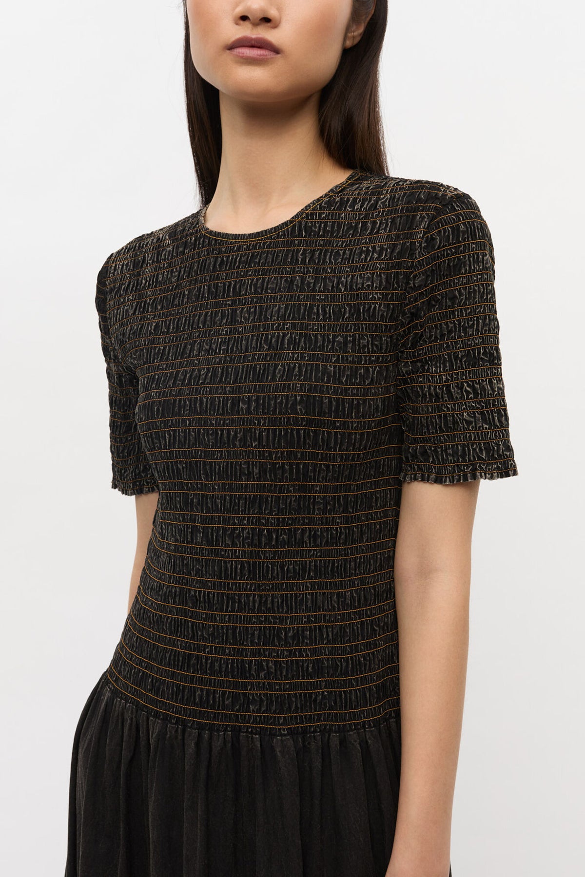 Black Washed Smock Dress