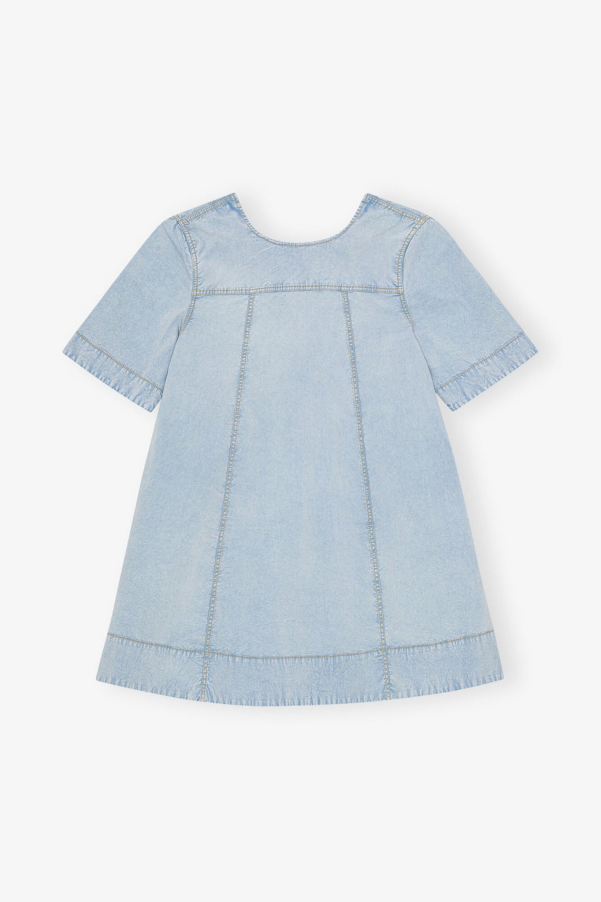 Light Blue A-line Mini Denim Dress