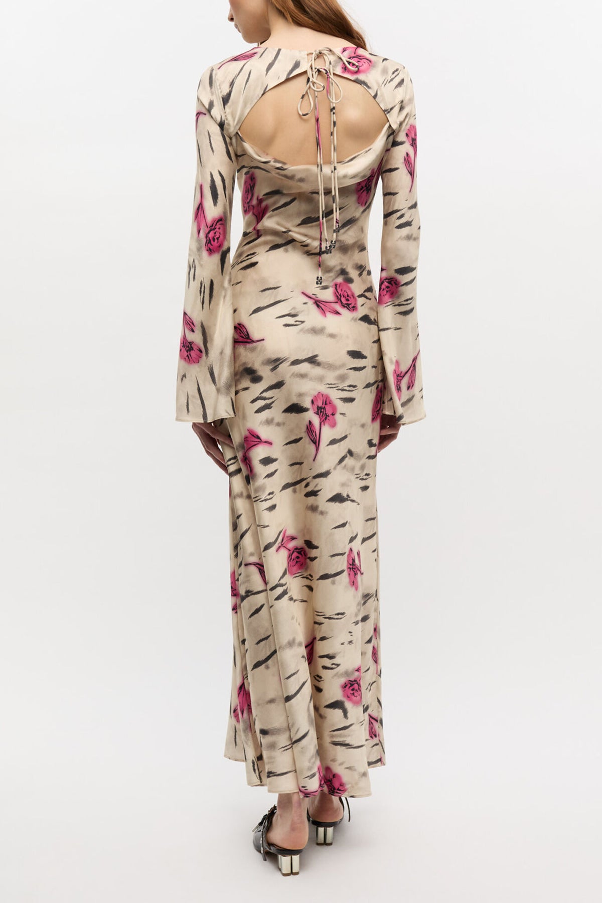 Floral Satin Maxi Dress