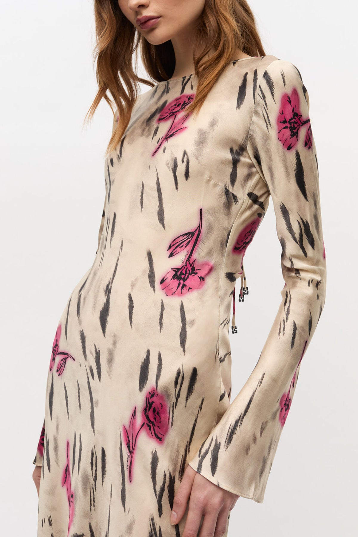 Floral Satin Maxi Dress