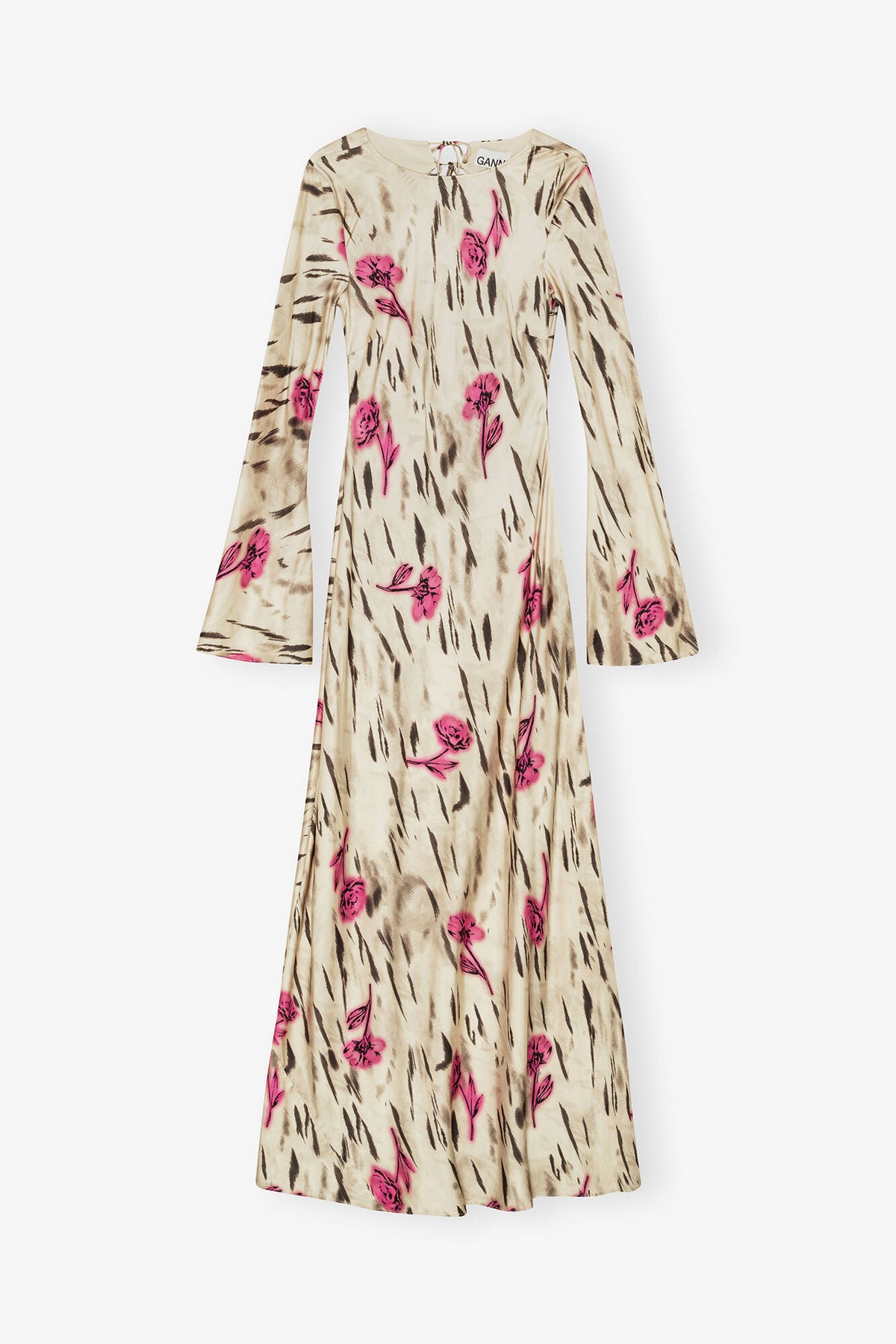 Floral Satin Maxi Dress
