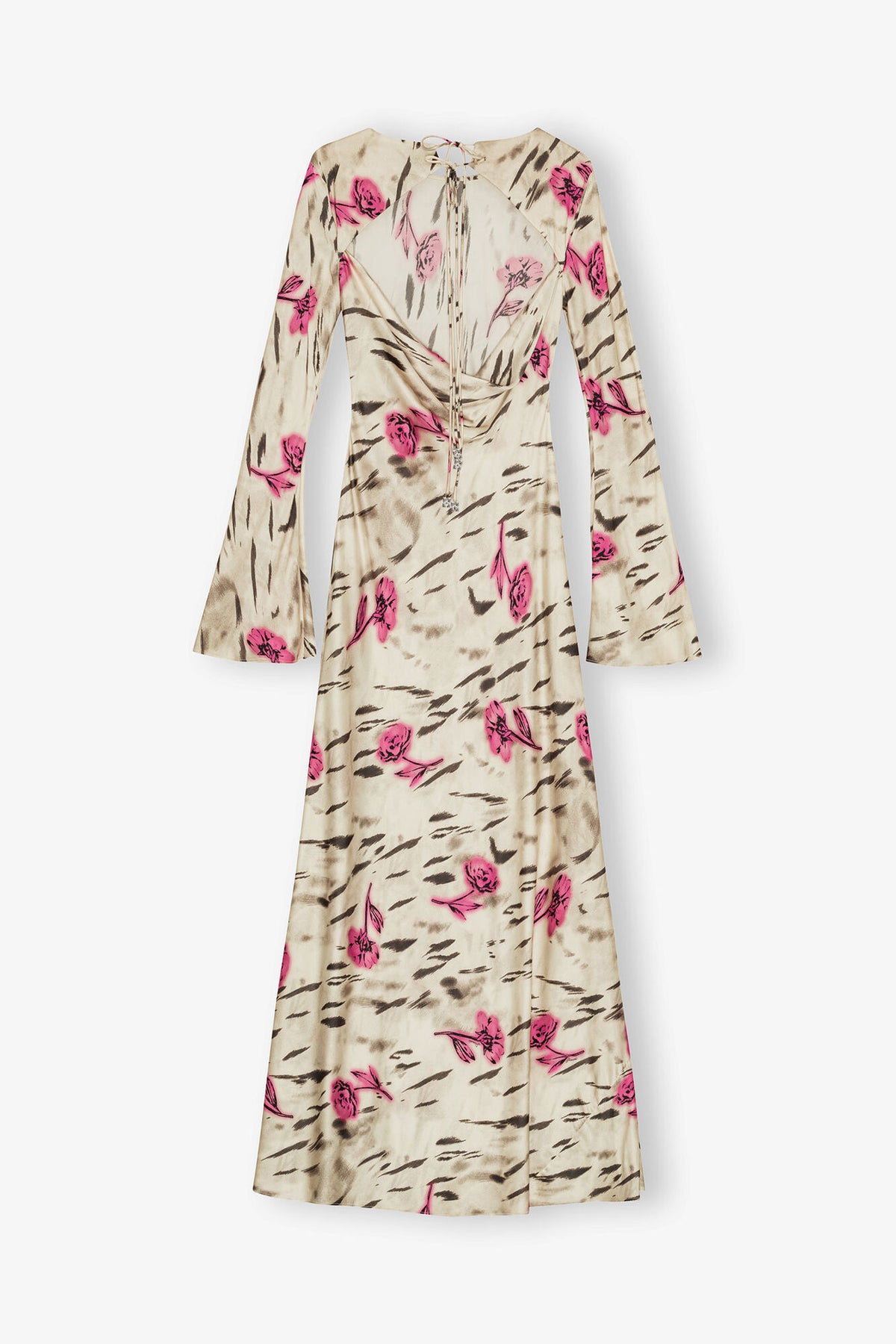 Floral Satin Maxi Dress