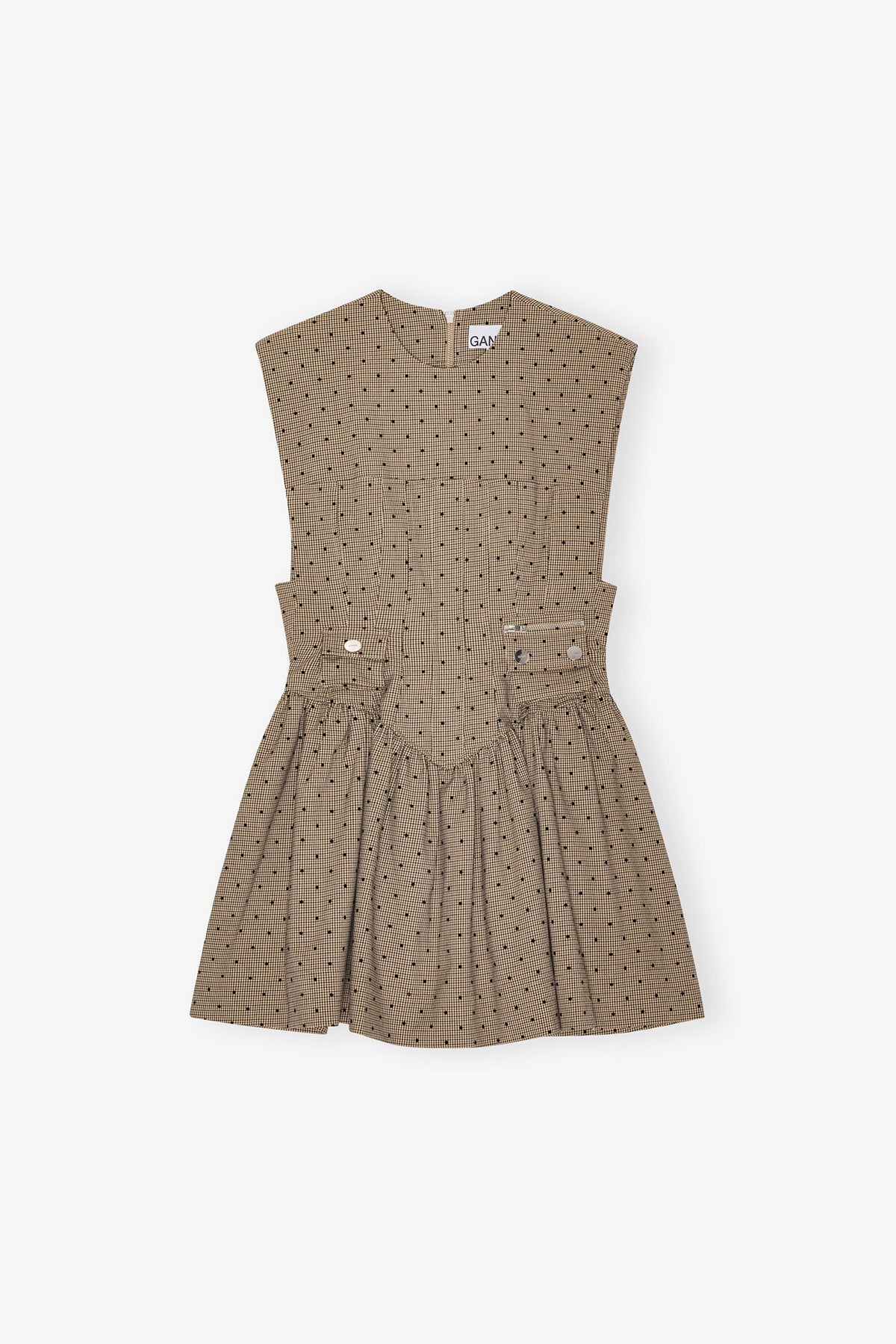 Brown Flock Suiting Corset Mini Dress