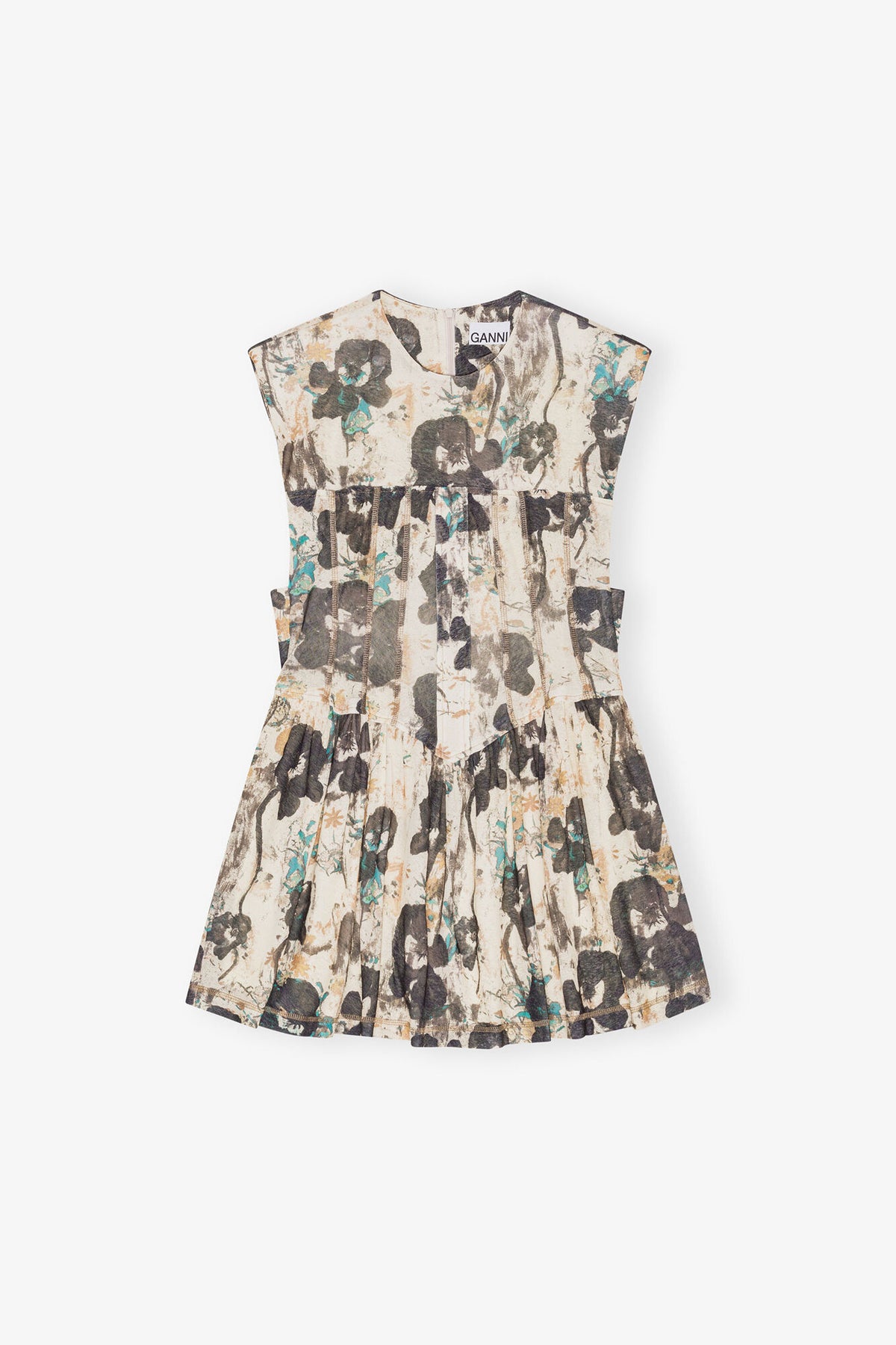 Printed Marl Mesh Corset Mini Dress