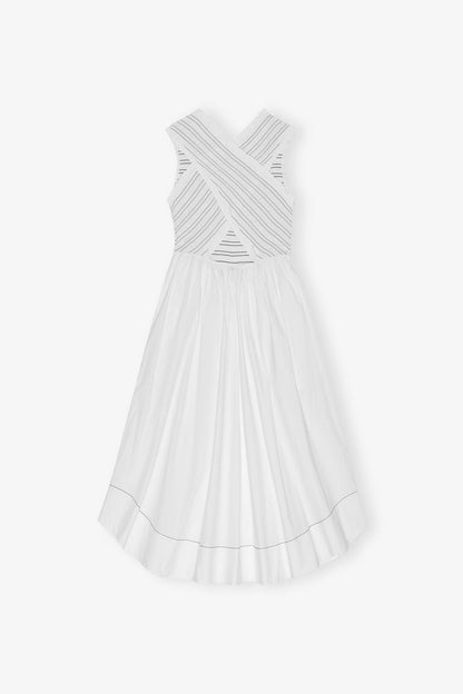 Washed Stretch Cotton Smock Midi Dress