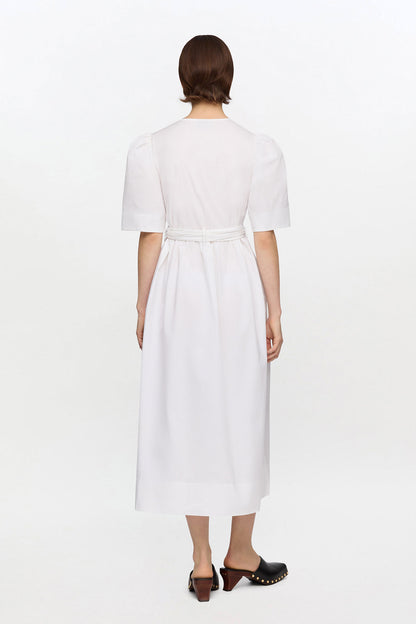 White Stretch Cotton Dress
