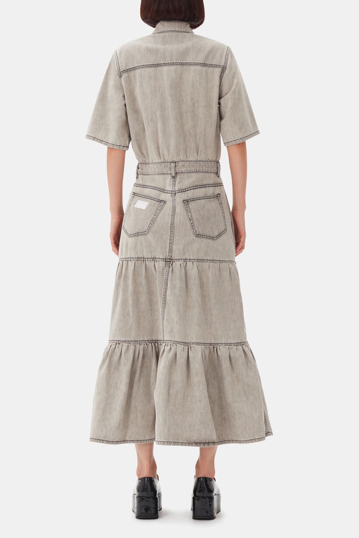 Grey Future Long Denim Dress