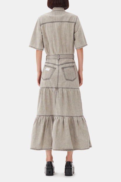 Grey Future Long Denim Dress