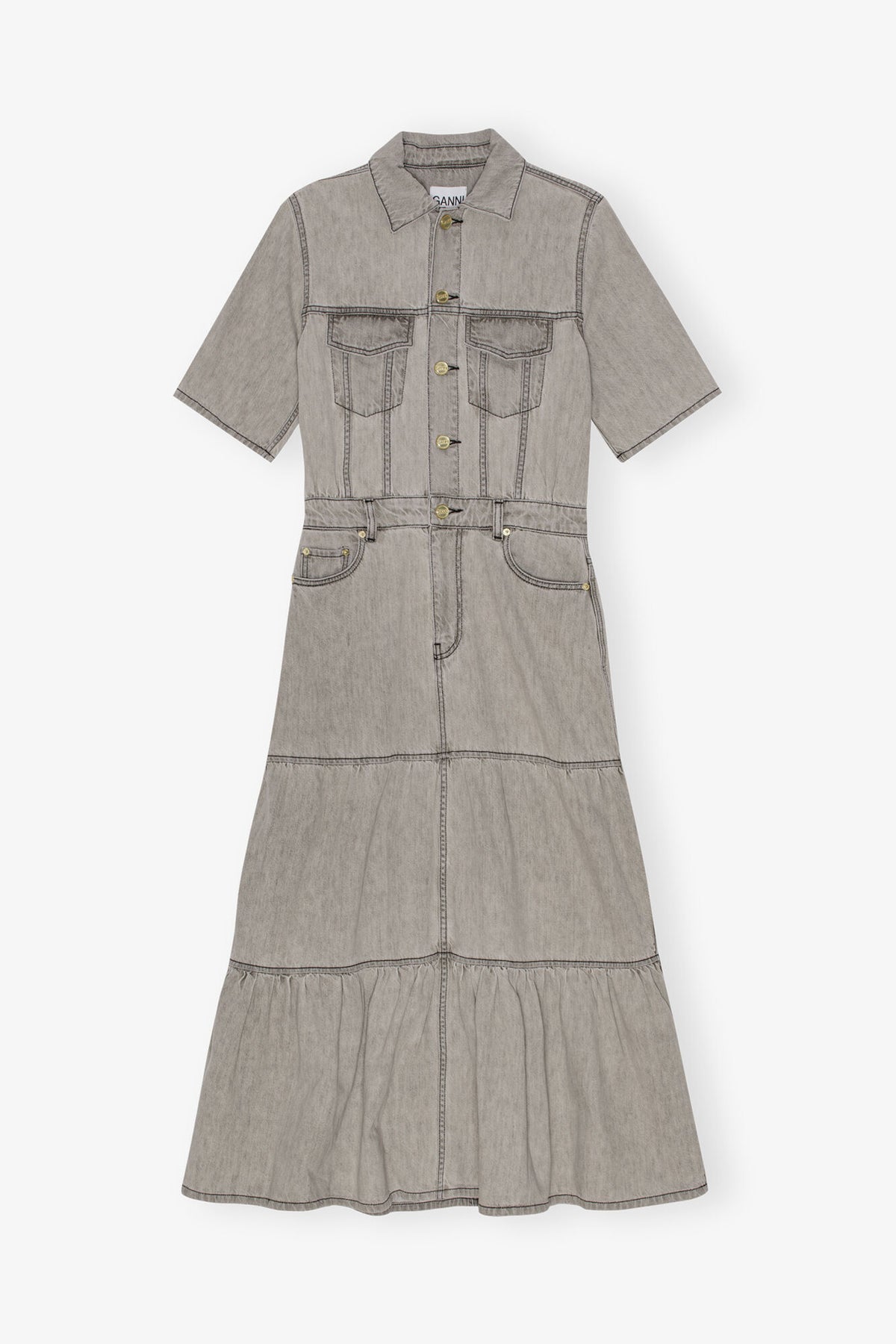 Grey Future Long Denim Dress