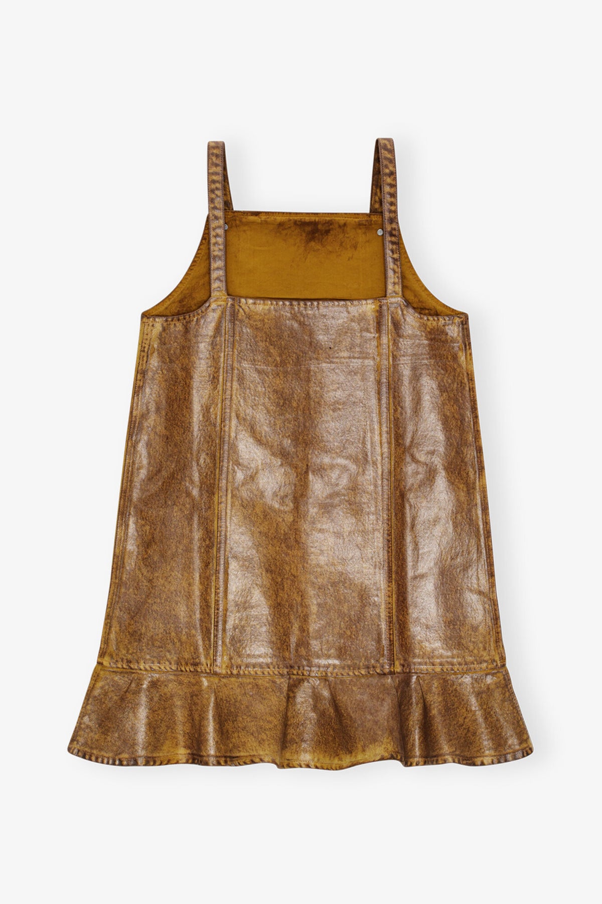 Brown Foil Denim Mini Dress