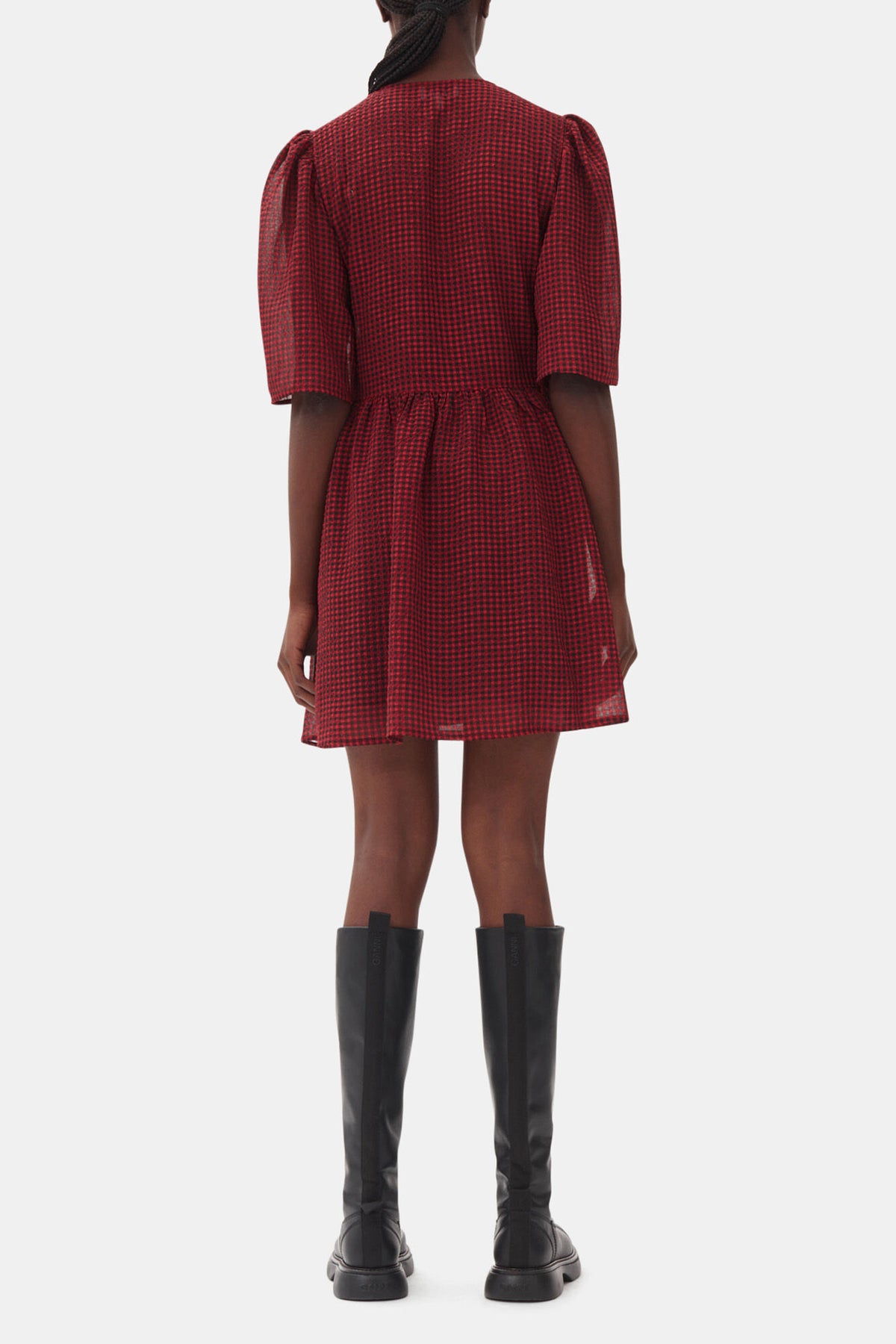 Red Sheer Tie String Wrap Dress