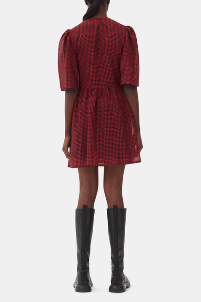 Red Sheer Tie String Wrap Dress