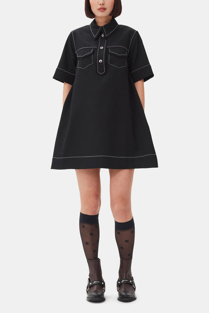 Black Crepe Mini Dress