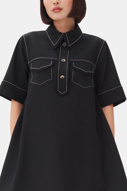 Black Crepe Mini Dress