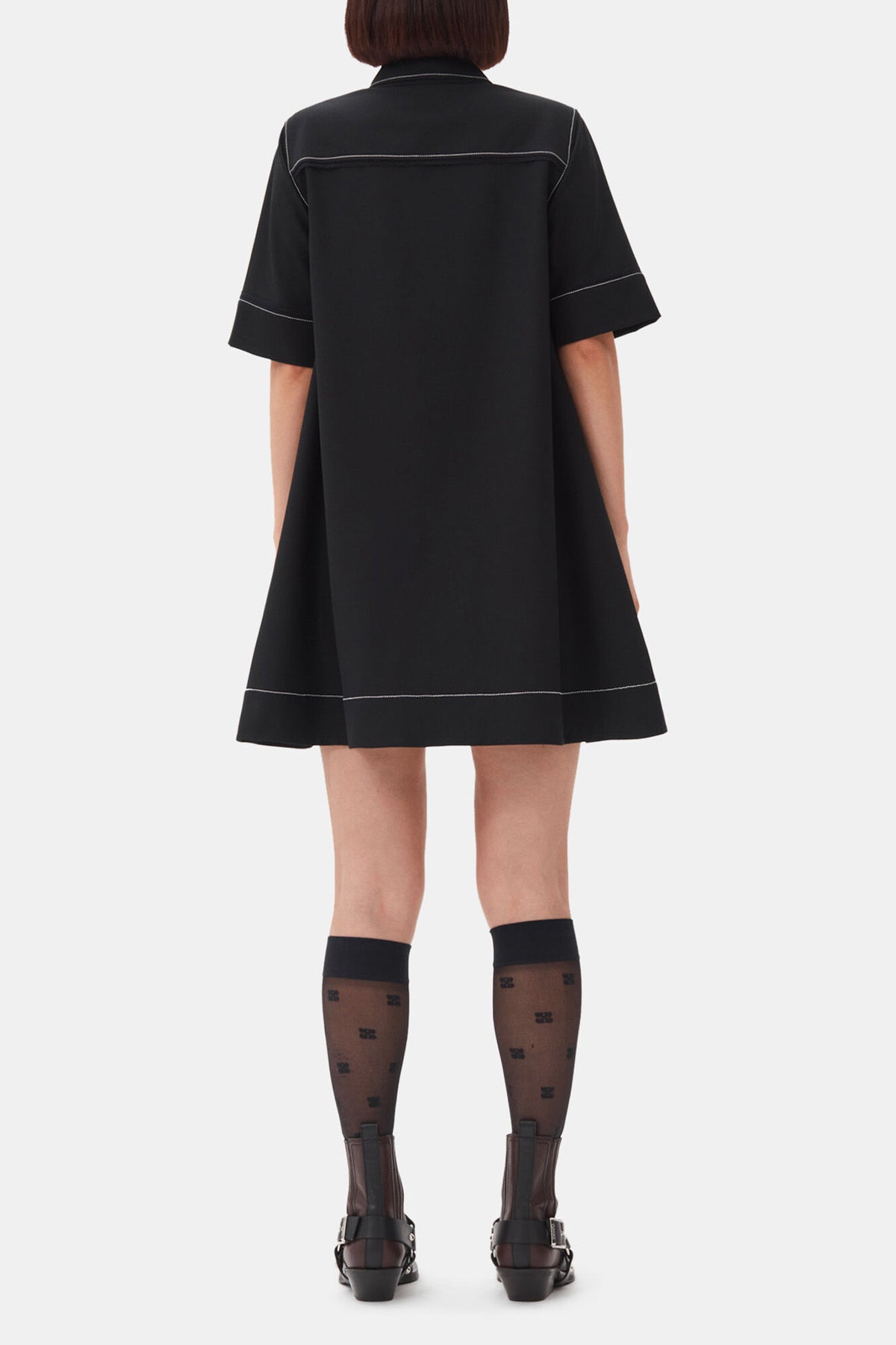 Black Crepe Mini Dress