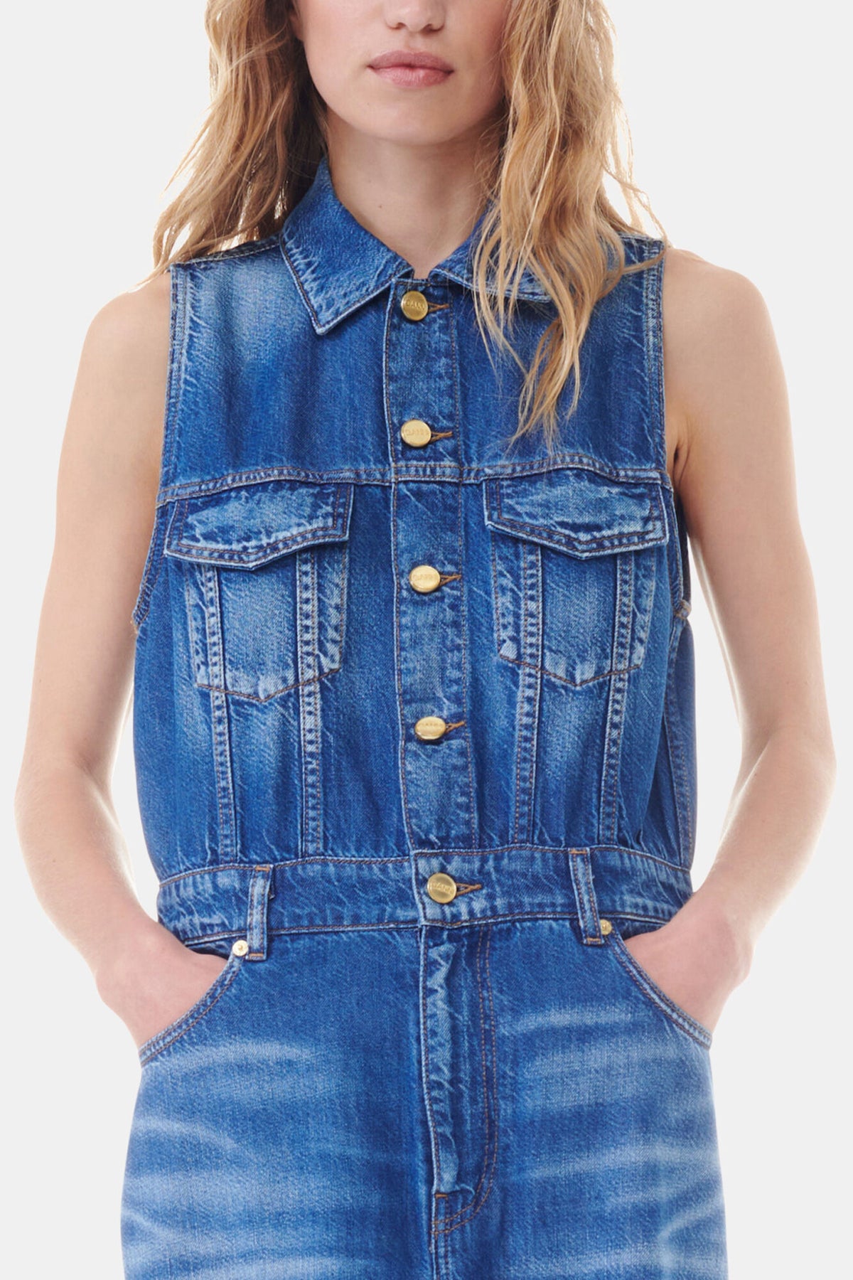 Blue Denim Long Dress
