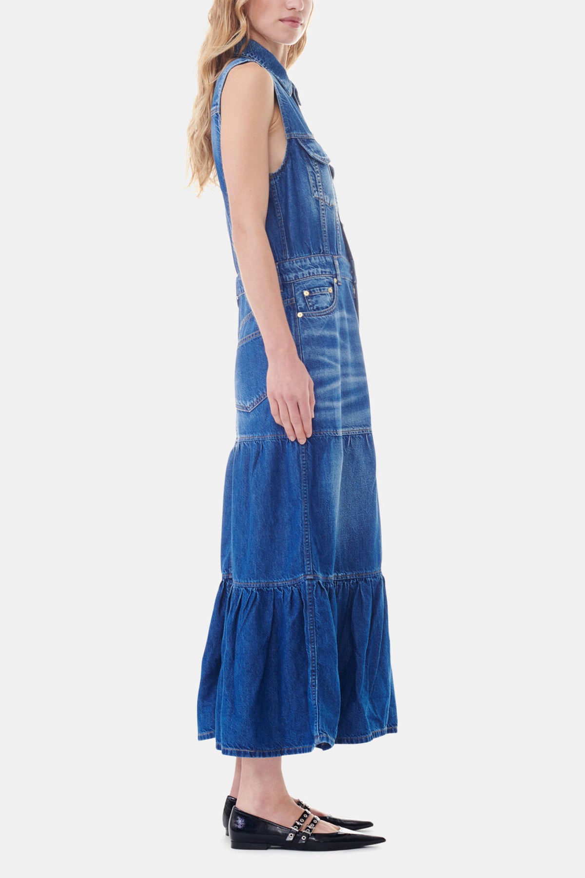 Blue Denim Long Dress