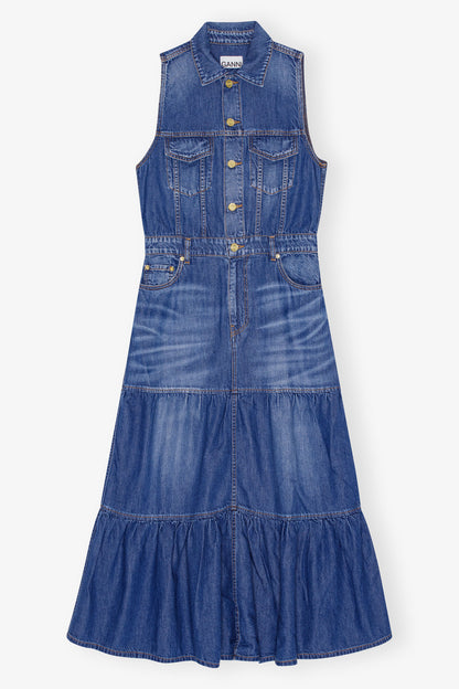 Blue Denim Long Dress