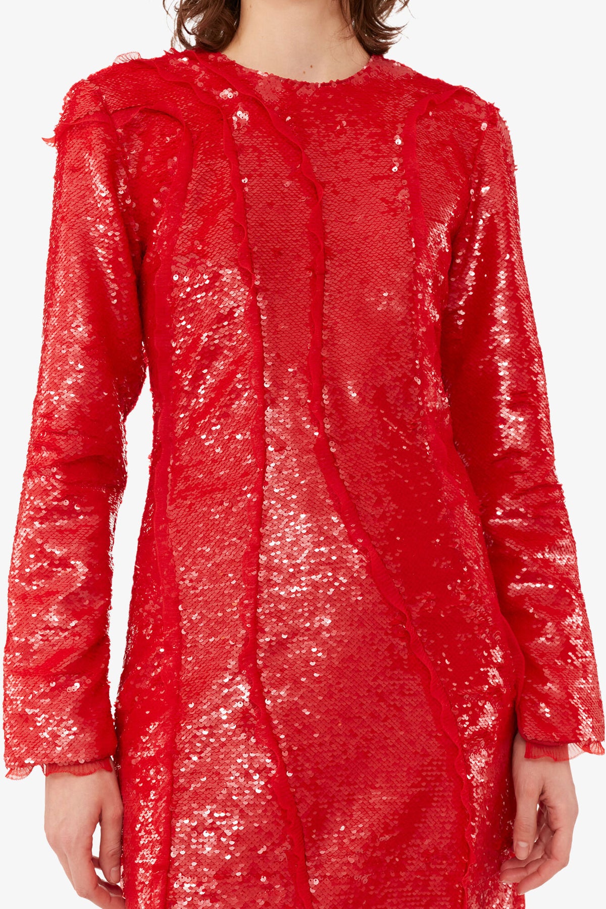 Red Sequins Maxi Dress