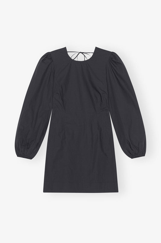Cotton Poplin Open Back Mini Dress
