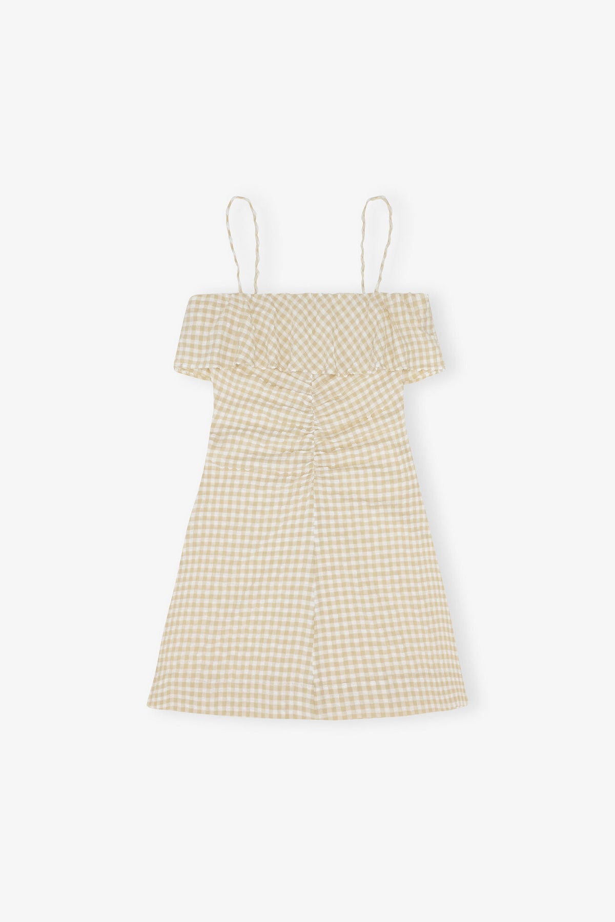 Stretch Seersucker Strap Mini Dress