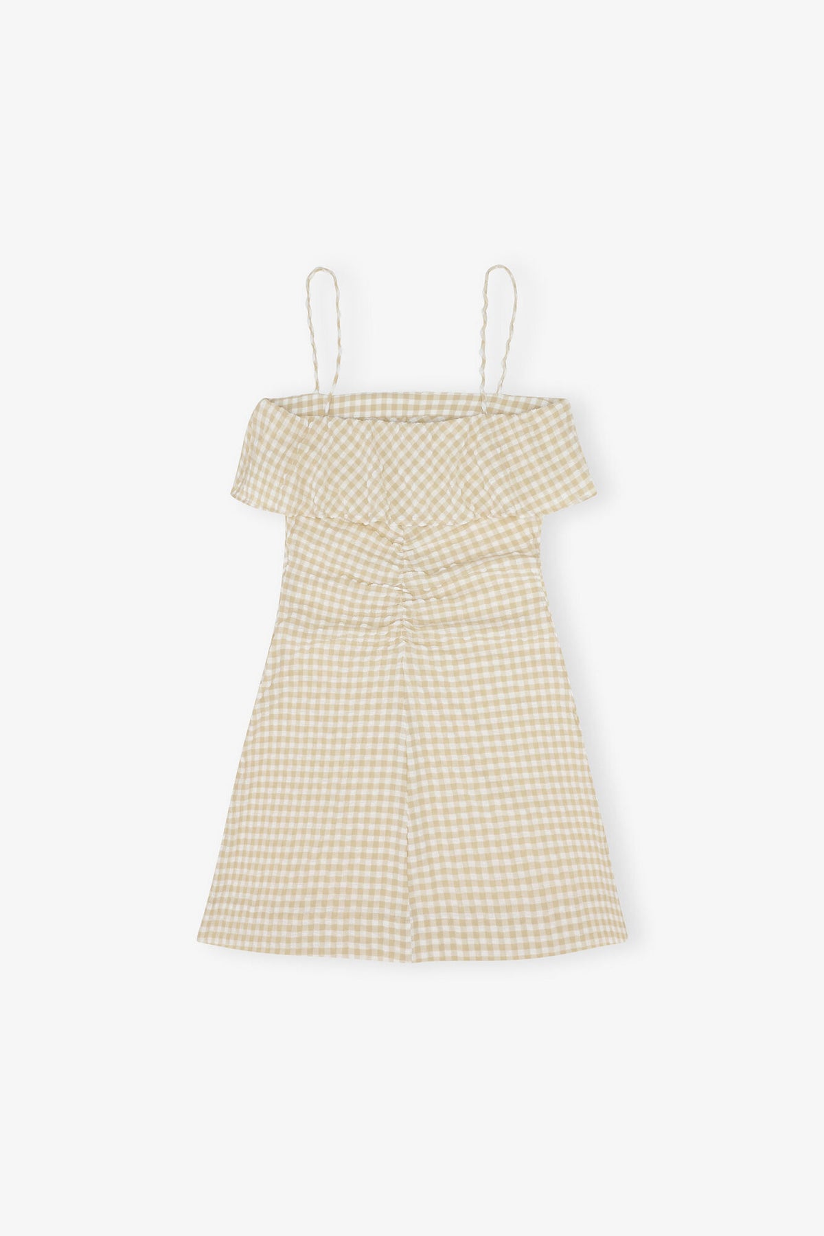 Stretch Seersucker Strap Mini Dress